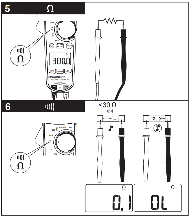 Fluke 317電流表用戶(hù)手冊(cè)步驟5、6